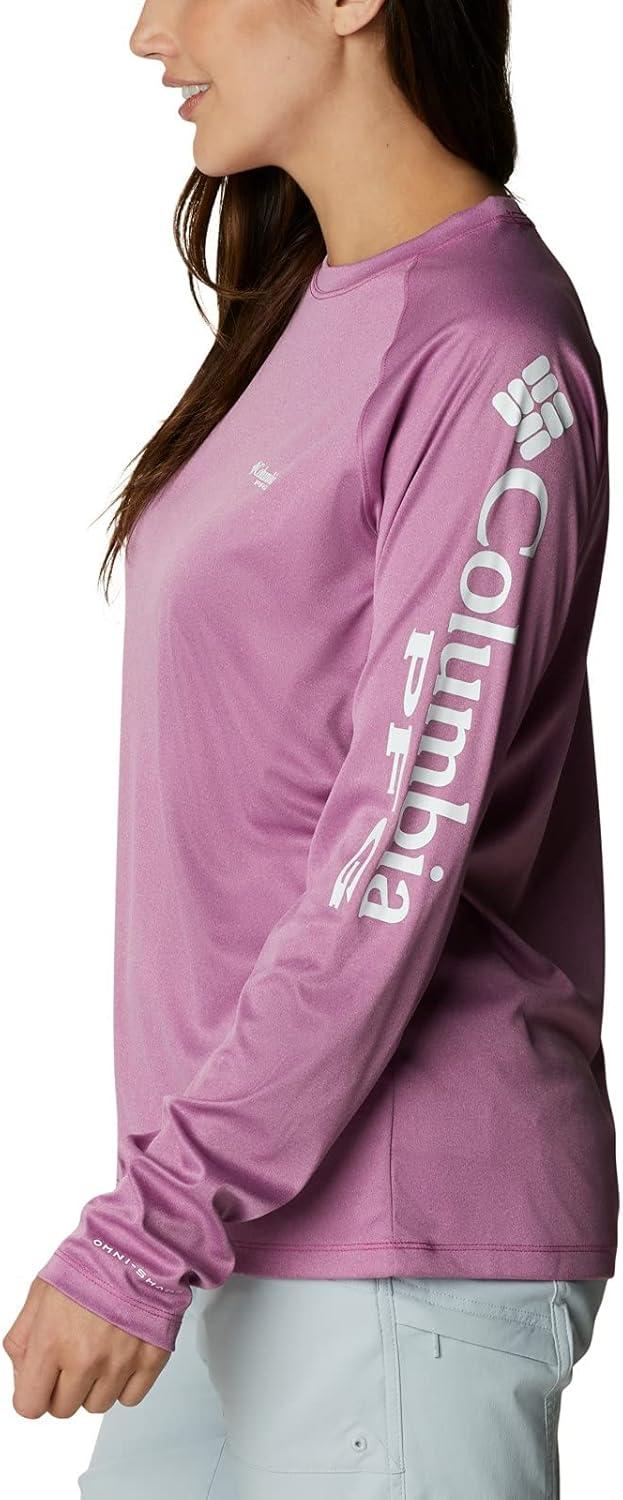 imageColumbia Womens Tidal Tee II Long Sleeve HoodieWild Fuchsia HeatherWhite
