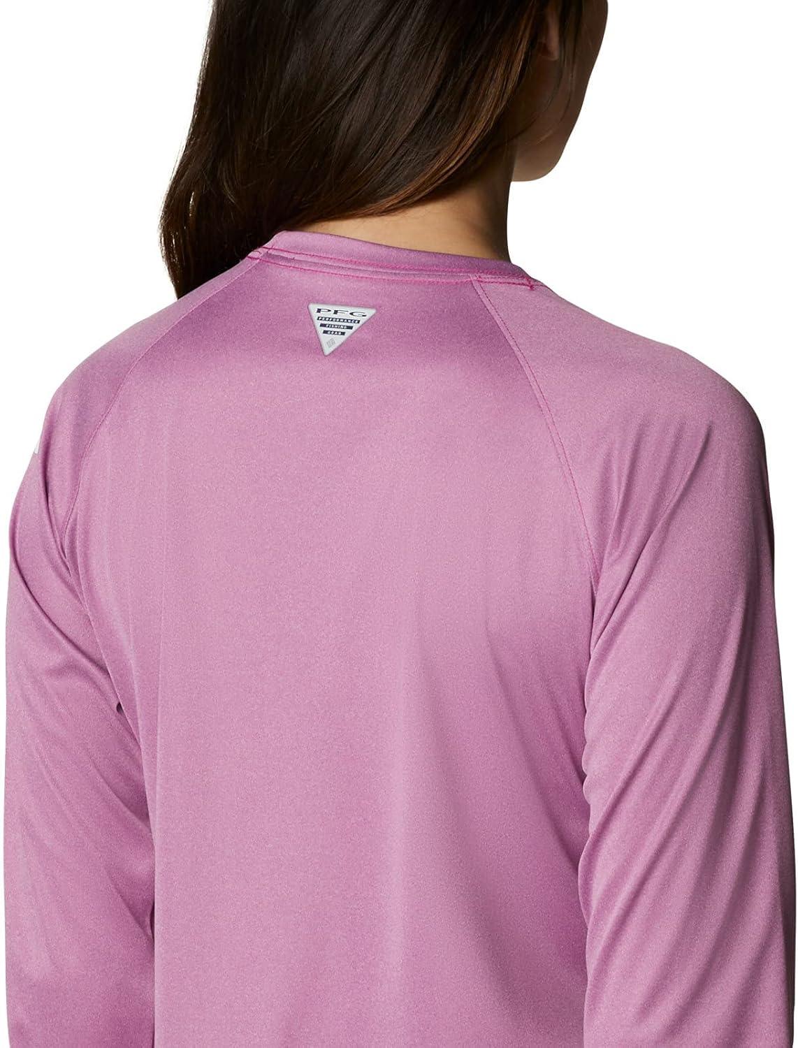 imageColumbia Womens Tidal Tee II Long Sleeve HoodieWild Fuchsia HeatherWhite
