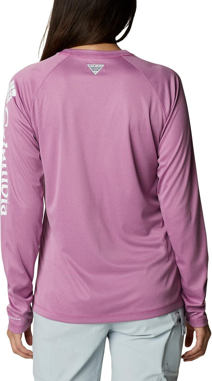 imageColumbia Womens Tidal Tee II Long Sleeve HoodieWild Fuchsia HeatherWhite