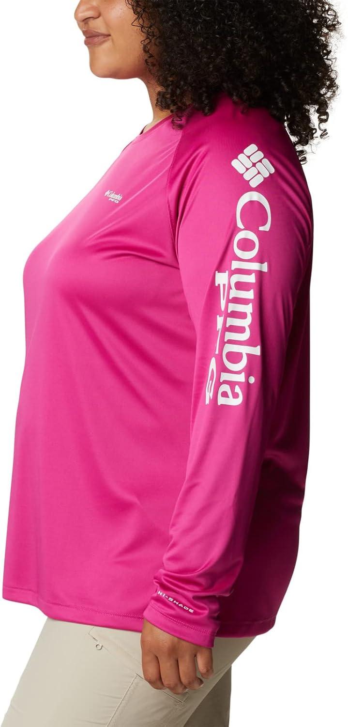 imageColumbia Womens Tidal Tee II Long Sleeve HoodieWild FuchsiaWhite Logo