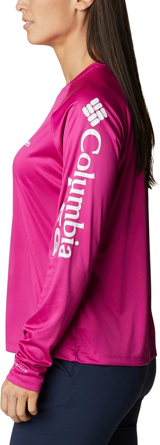 imageColumbia Womens Tidal Tee II Long Sleeve HoodieWild FuchsiaWhite Logo