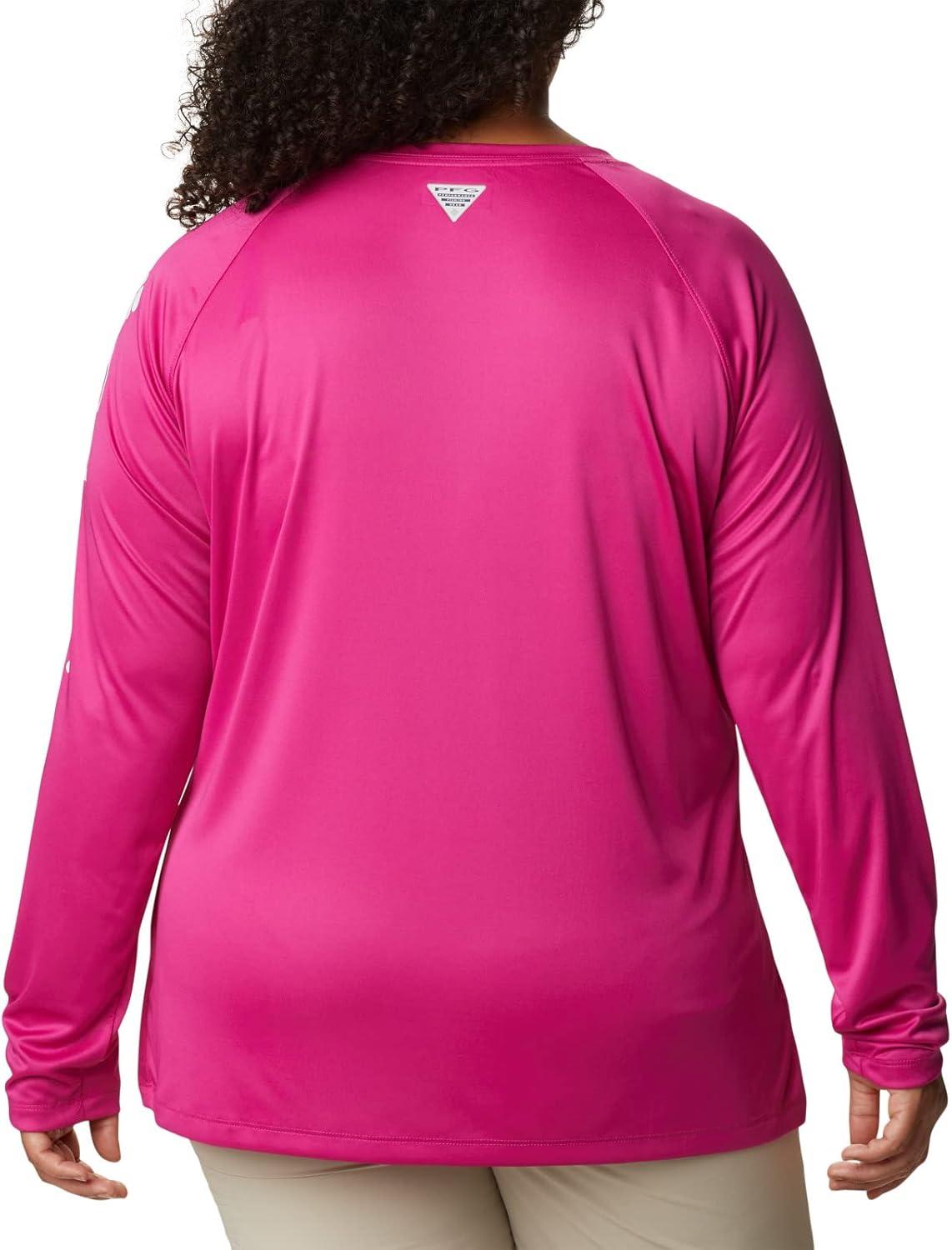 imageColumbia Womens Tidal Tee II Long Sleeve HoodieWild FuchsiaWhite Logo