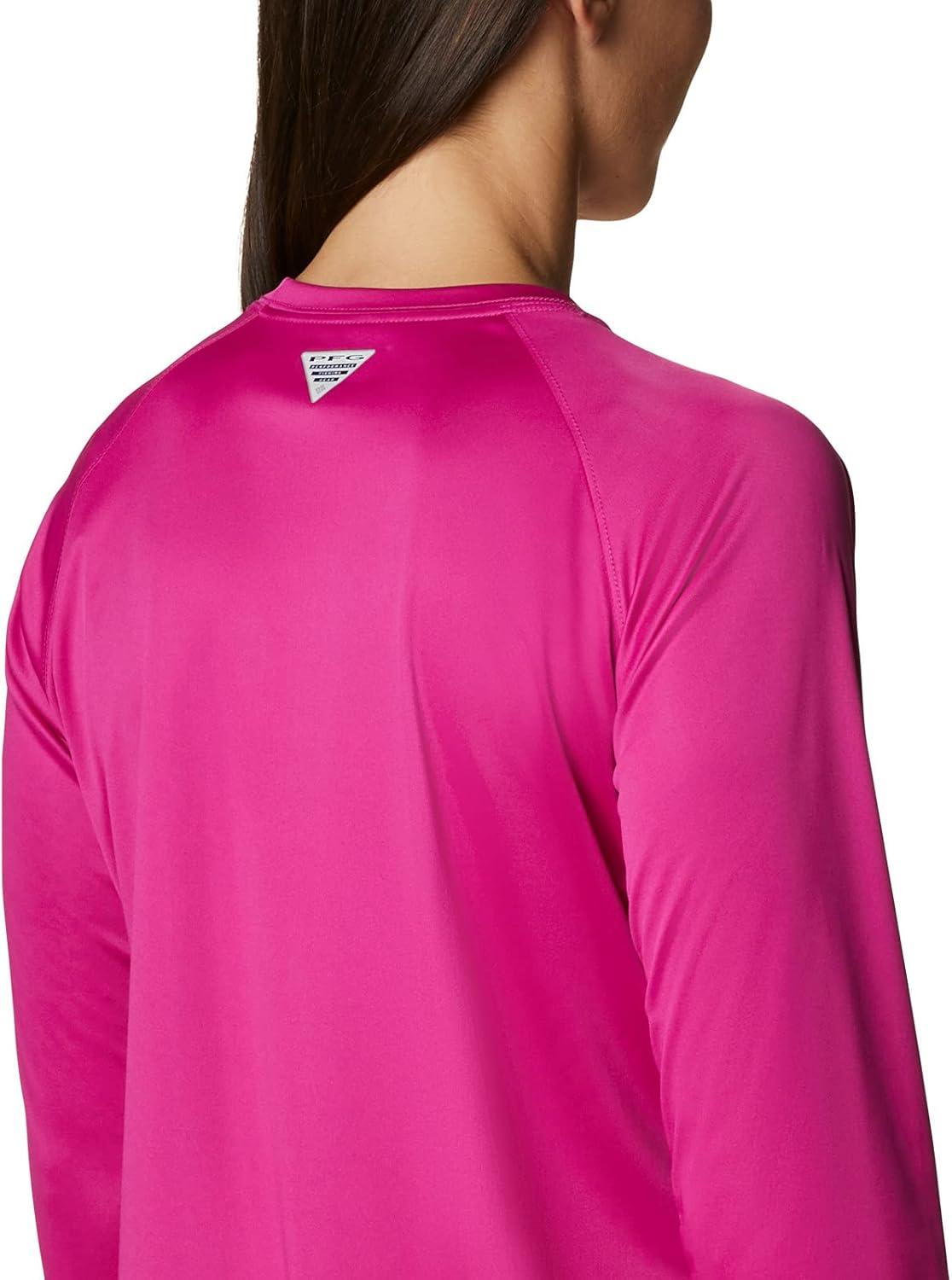 imageColumbia Womens Tidal Tee II Long Sleeve HoodieWild FuchsiaWhite Logo