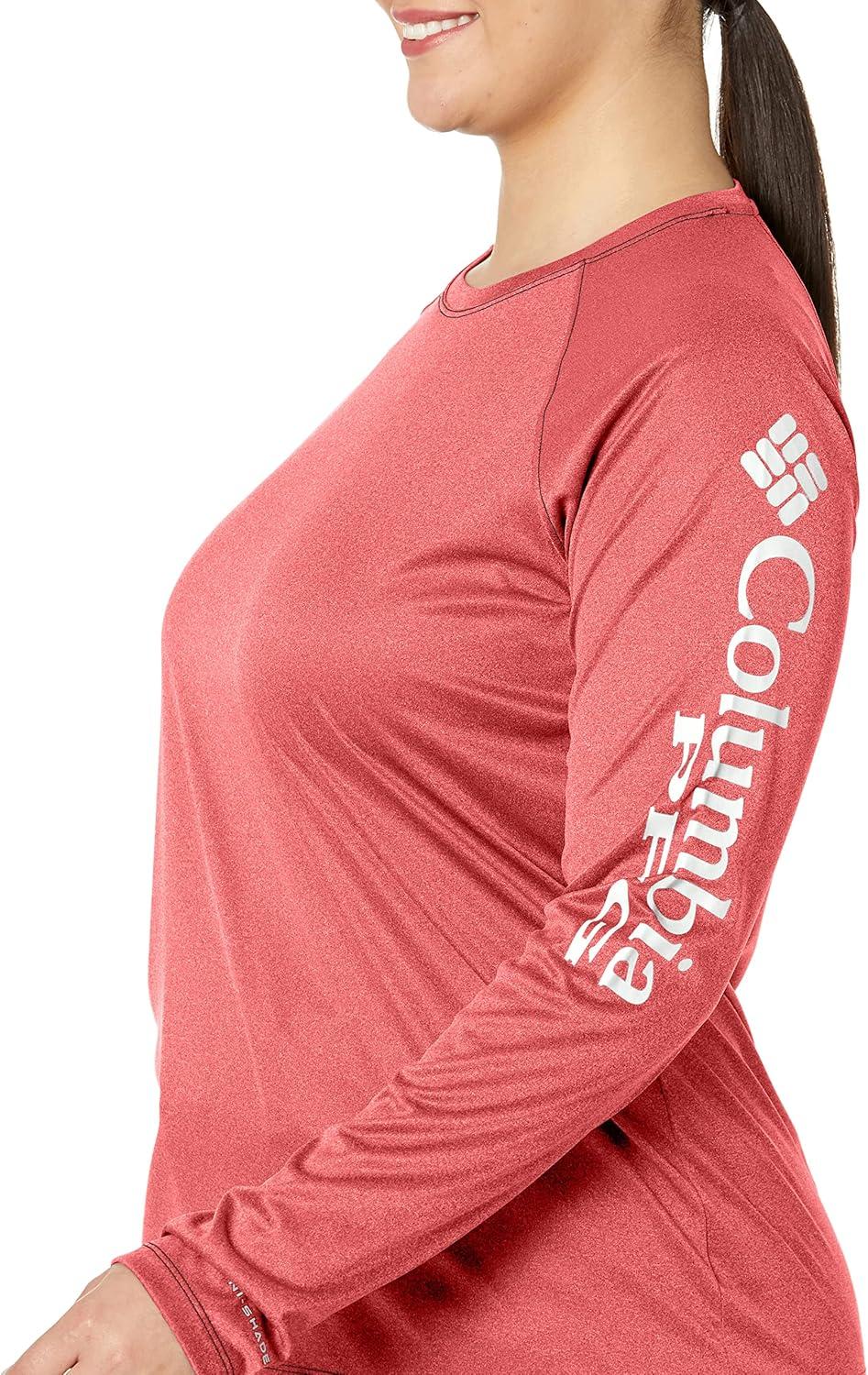 imageColumbia Womens Tidal Tee II Long Sleeve HoodieWinter Green HeatherWhite Logo