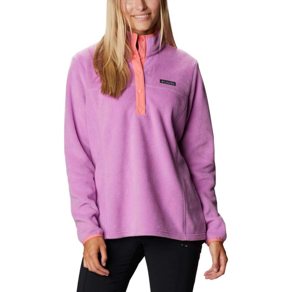 imageColumbia Womens Benton Springs Half Snap II Pull Over Fleece Jacket Dark StoneCanoeVintage Blue 3XBlossom PinkSalmon