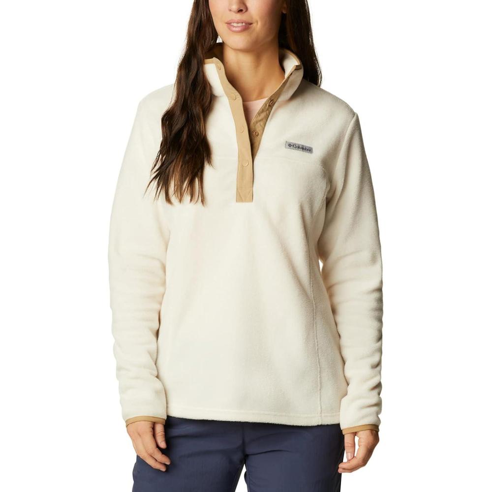 imageColumbia Womens Benton Springs Half Snap II Pull Over Fleece Jacket Dark StoneCanoeVintage Blue 3XChalkBeach