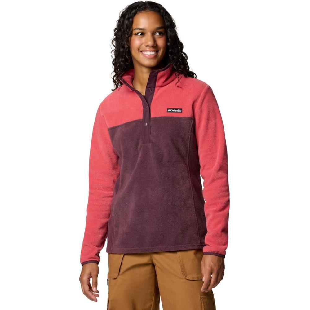 imageColumbia Womens Benton Springs Half Snap II Pull Over Fleece Jacket Dark StoneCanoeVintage Blue 3XDaredevilMoonvista