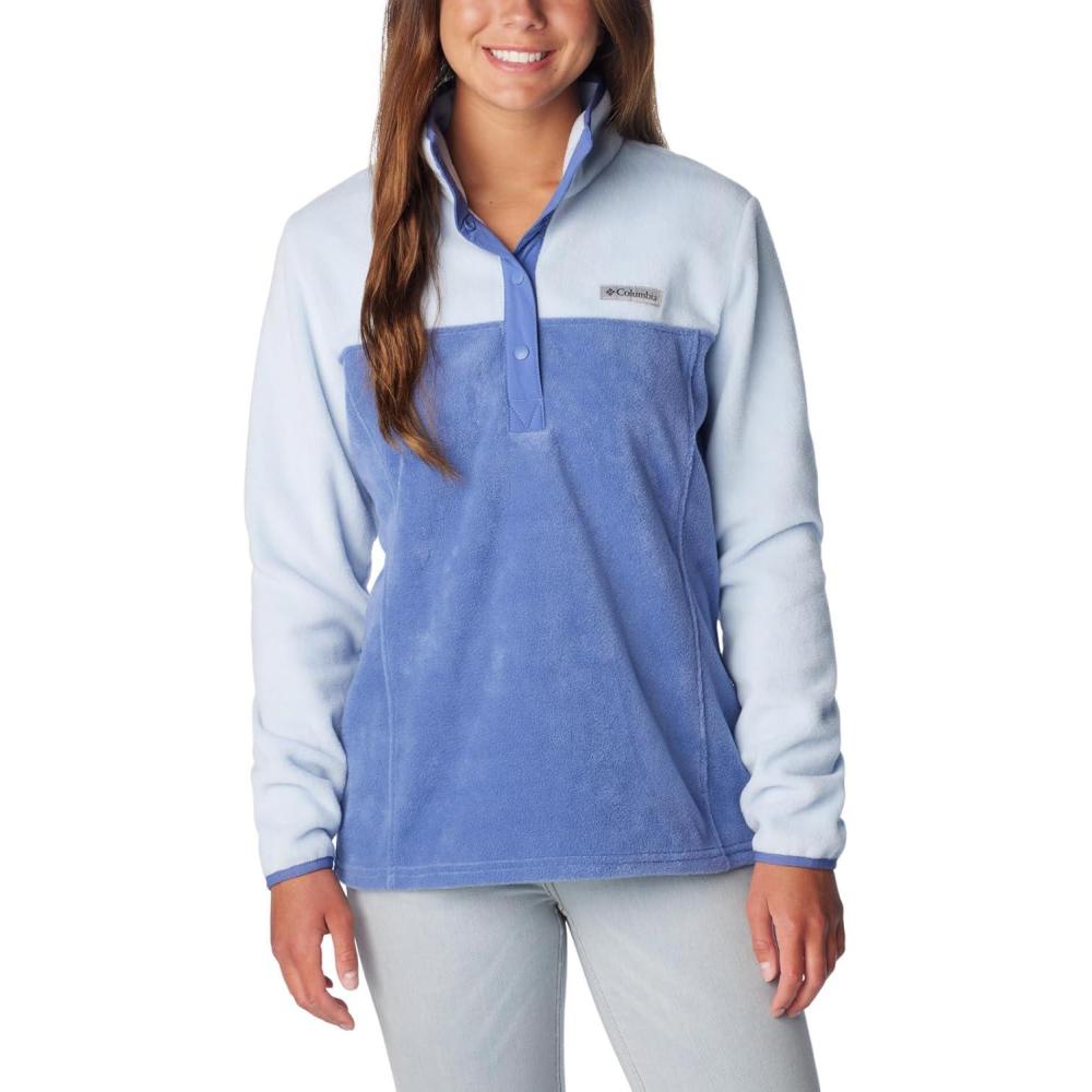 imageColumbia Womens Benton Springs Half Snap II Pull Over Fleece Jacket Dark StoneCanoeVintage Blue 3XEveWhisper