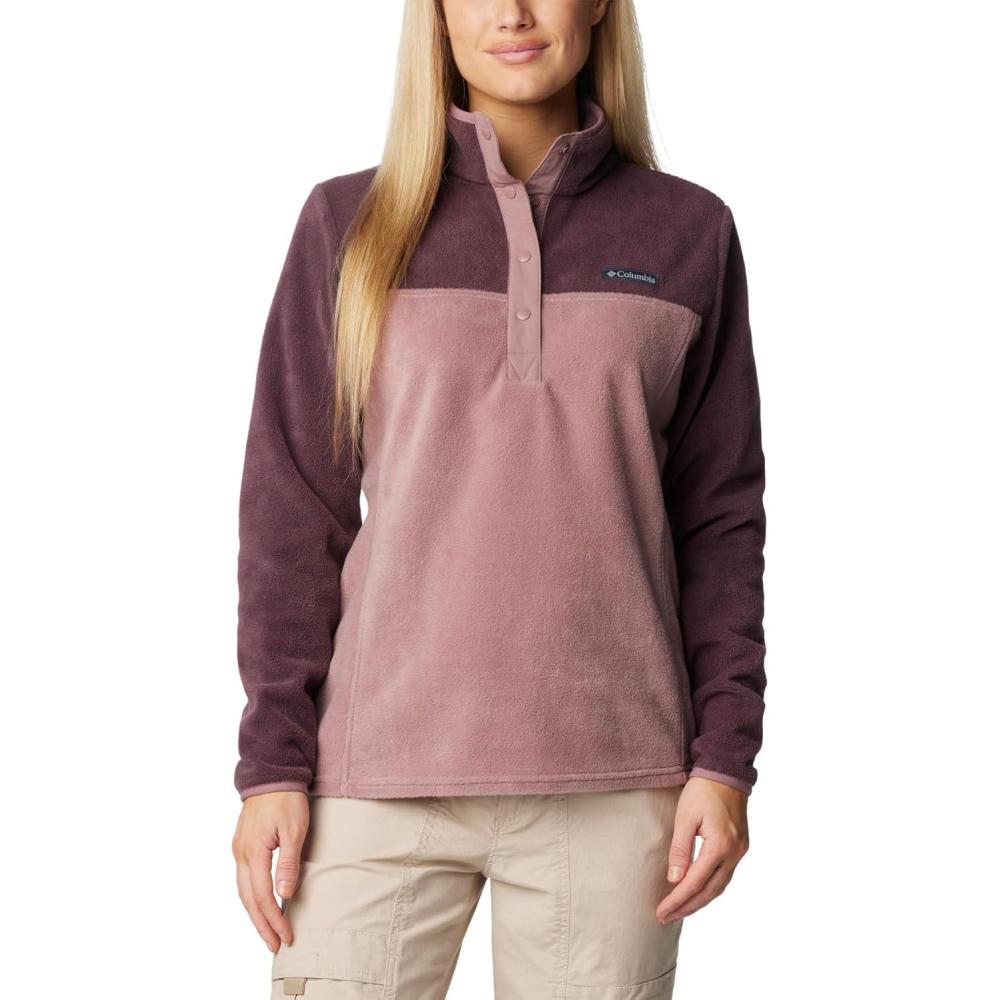 imageColumbia Womens Benton Springs Half Snap II Pull Over Fleece Jacket Dark StoneCanoeVintage Blue 3XMoonvistaFig