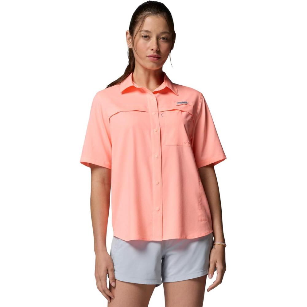 imageColumbia Womens PFG Castback Woven Short SleeveTiki Pink