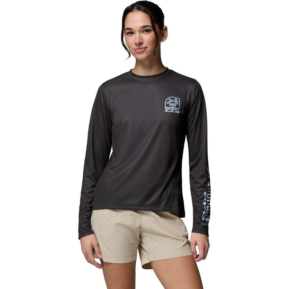 imageColumbia Womens PFG Tidal Tee Palm Waves Long SleeveSharkPalm Waves