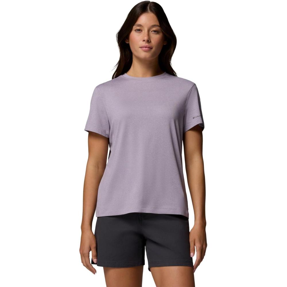 imageColumbia Womens Parsons Point Short Sleeve Logo TeeLavender Pearl Heather