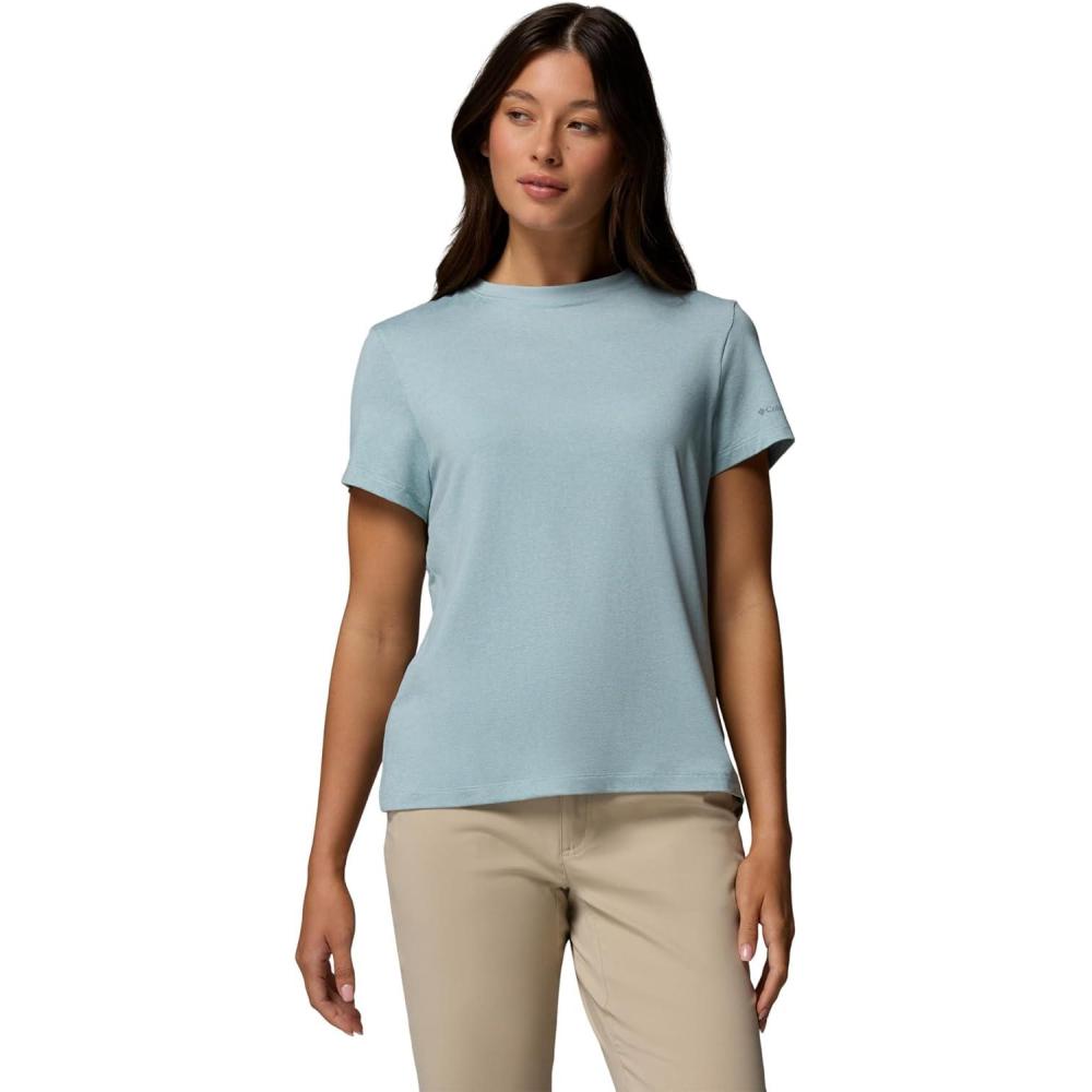 imageColumbia Womens Parsons Point Short Sleeve Logo TeeMarine Light Heather