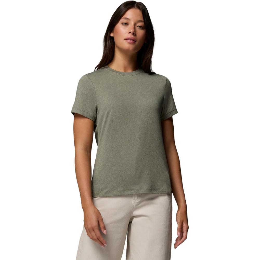 imageColumbia Womens Parsons Point Short Sleeve Logo TeeStone Green Heather
