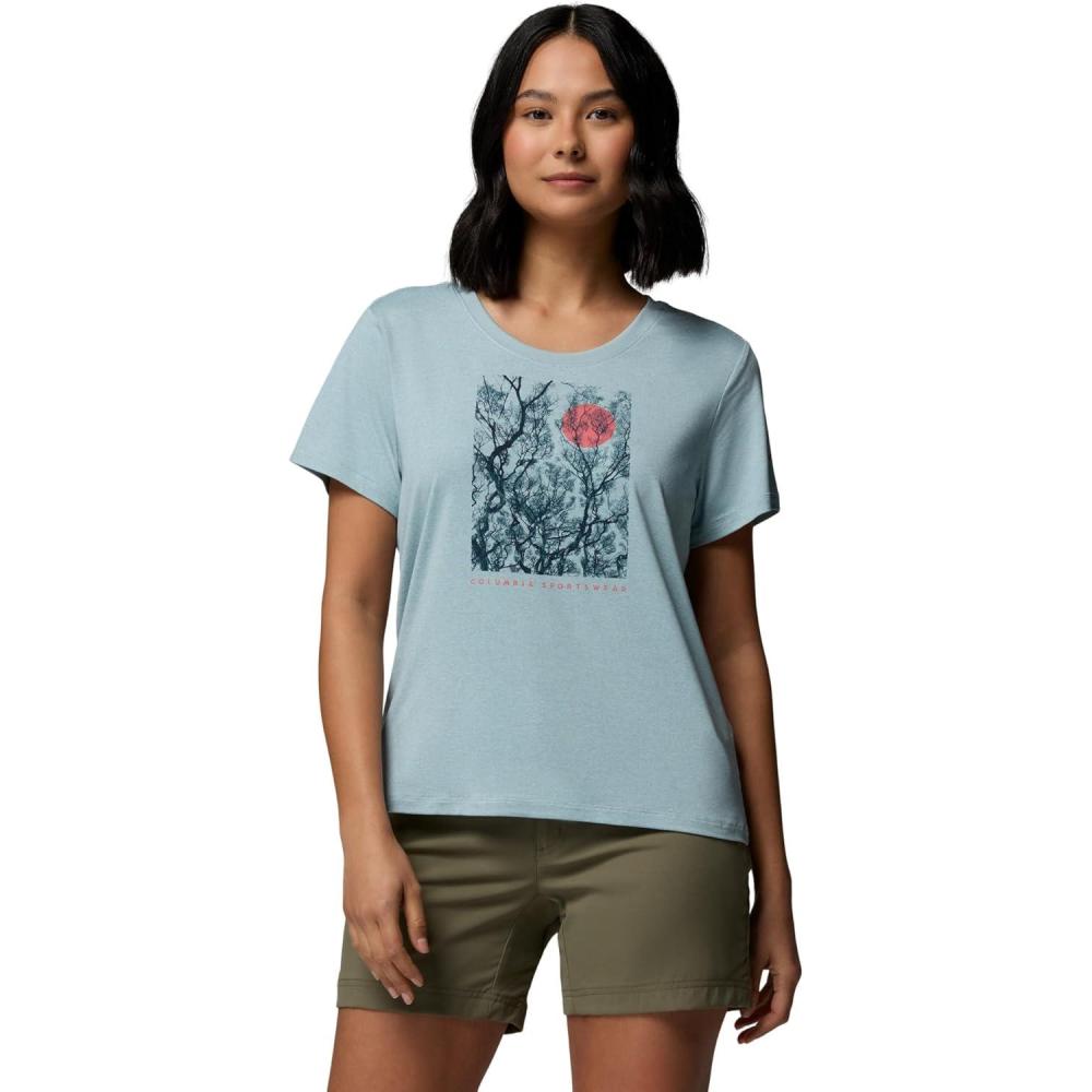 imageColumbia Womens Parsons Point Short Sleeve Scoop TeeMarine Light HeatherCanopy View