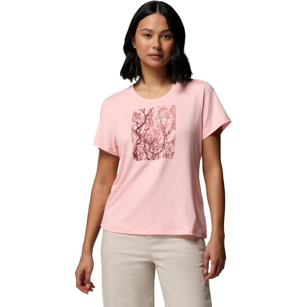 imageColumbia Womens Parsons Point Short Sleeve Scoop TeePink Sand HeatherCanopy View