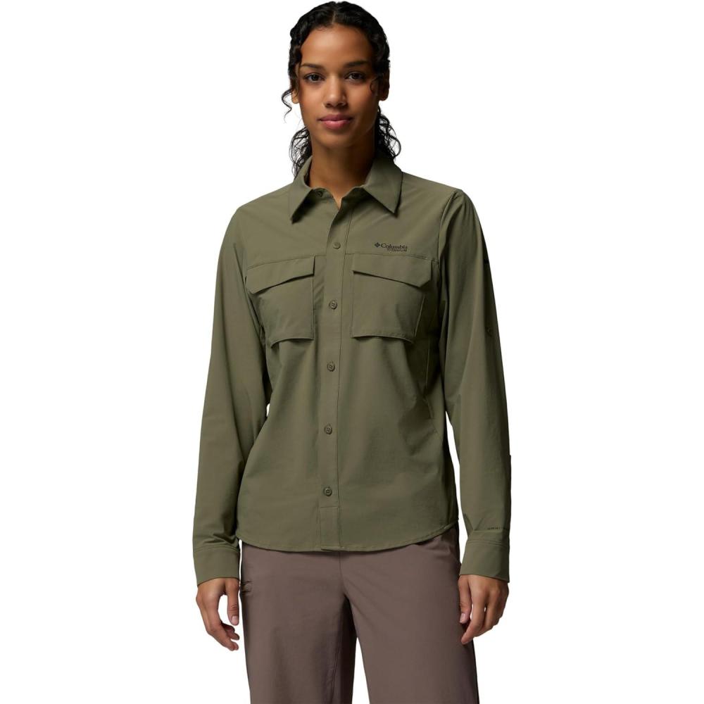 imageColumbia Womens Silver Ridge Elite Woven Long SleeveStone Green