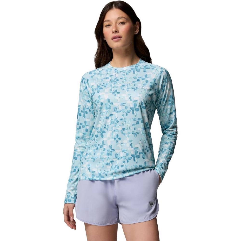 imageColumbia Womens Super Tidal Tee Long SleeveMarine LightCrosshatch