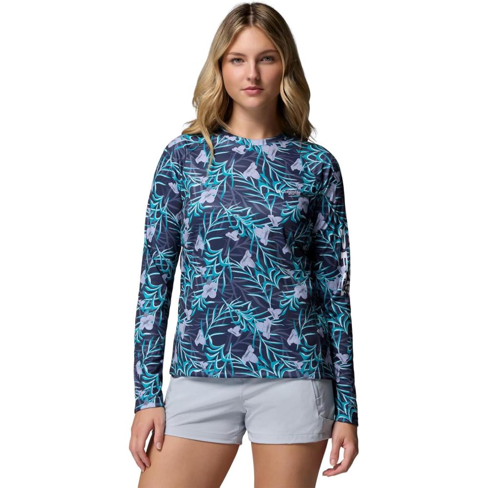 imageColumbia Womens Super Tidal Tee Long SleeveNocturnalTwilight Sunflora