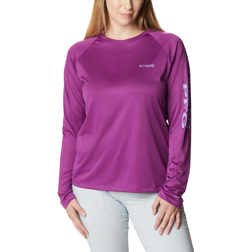 imageColumbia Womens Tidal Tee II Long Sleeve HoodieBerry JamFairytale Logo