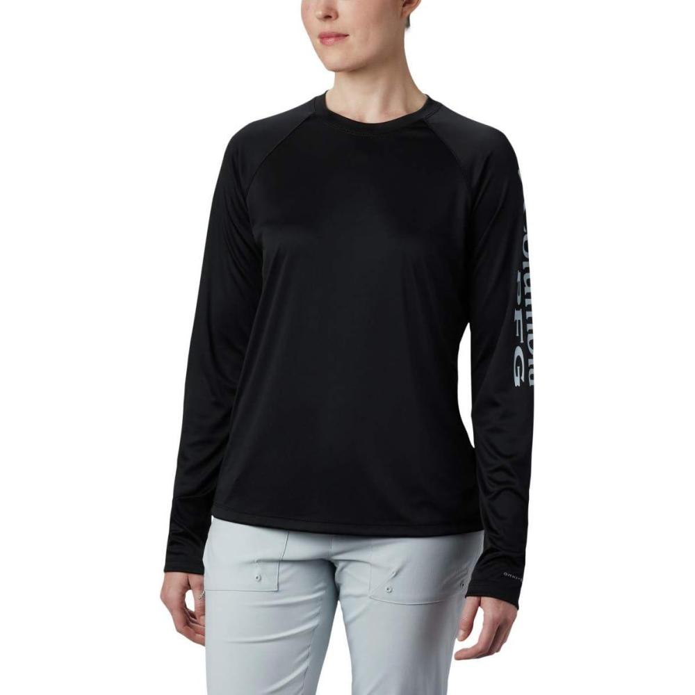 imageColumbia Womens Tidal Tee II Long Sleeve HoodieBlack Cirrus Grey Logo