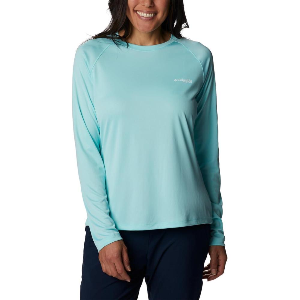 imageColumbia Womens Tidal Tee II Long Sleeve HoodieGulf StreamWhite Logo