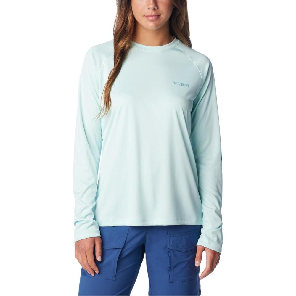 imageColumbia Womens Tidal Tee II Long Sleeve HoodieIcy MornCanyon Blue Logo