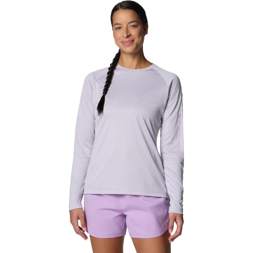 imageColumbia Womens Tidal Tee II Long Sleeve HoodieLavender PearlHydrangea Logo