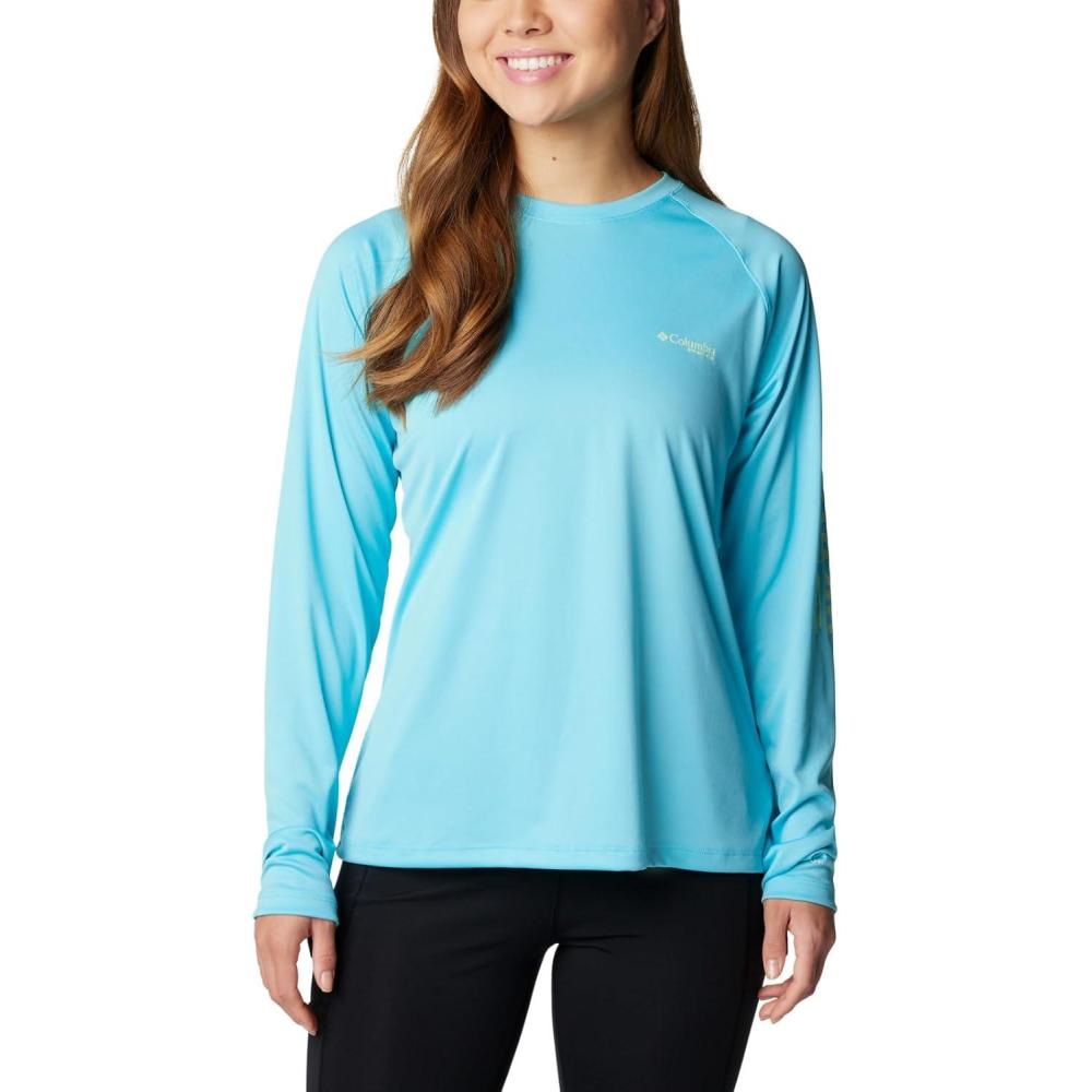 imageColumbia Womens Tidal Tee II Long Sleeve HoodieOpal BlueKey West Logo