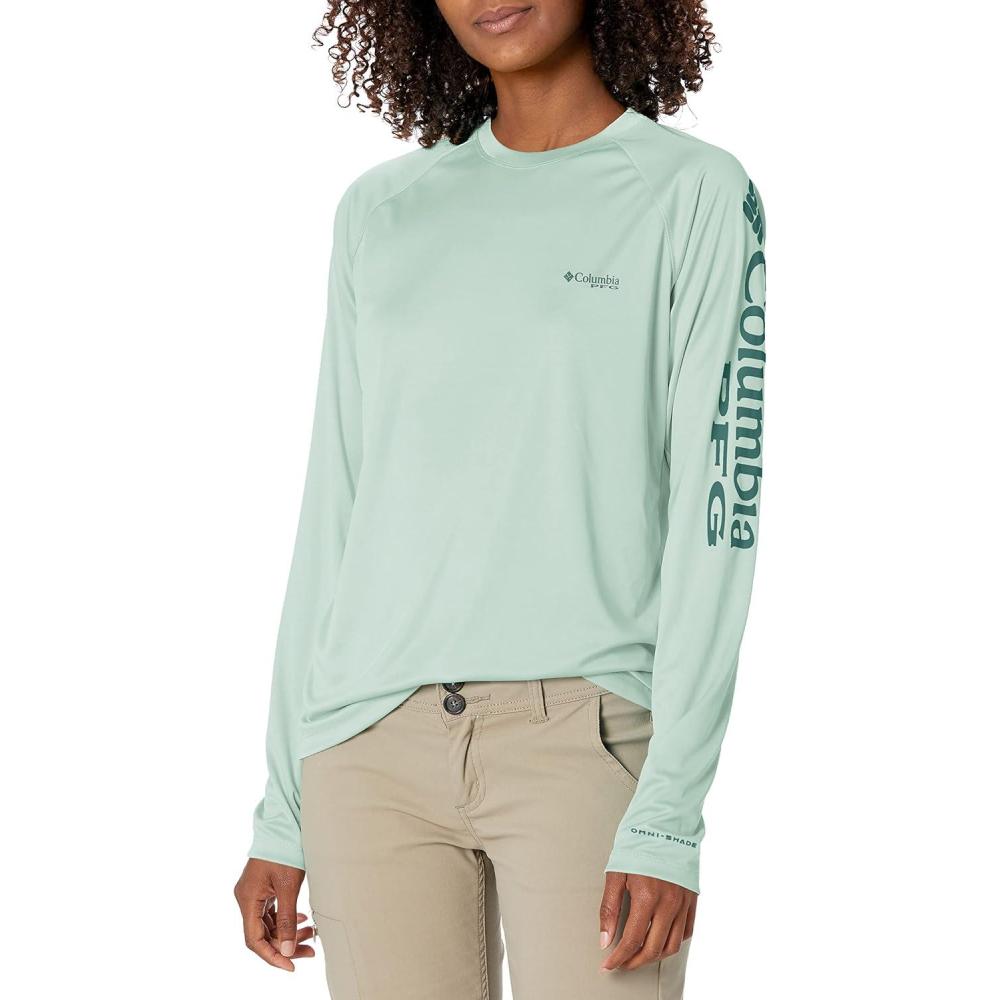 imageColumbia Womens Tidal Tee II Long Sleeve HoodieOrange BlastWhite Logo