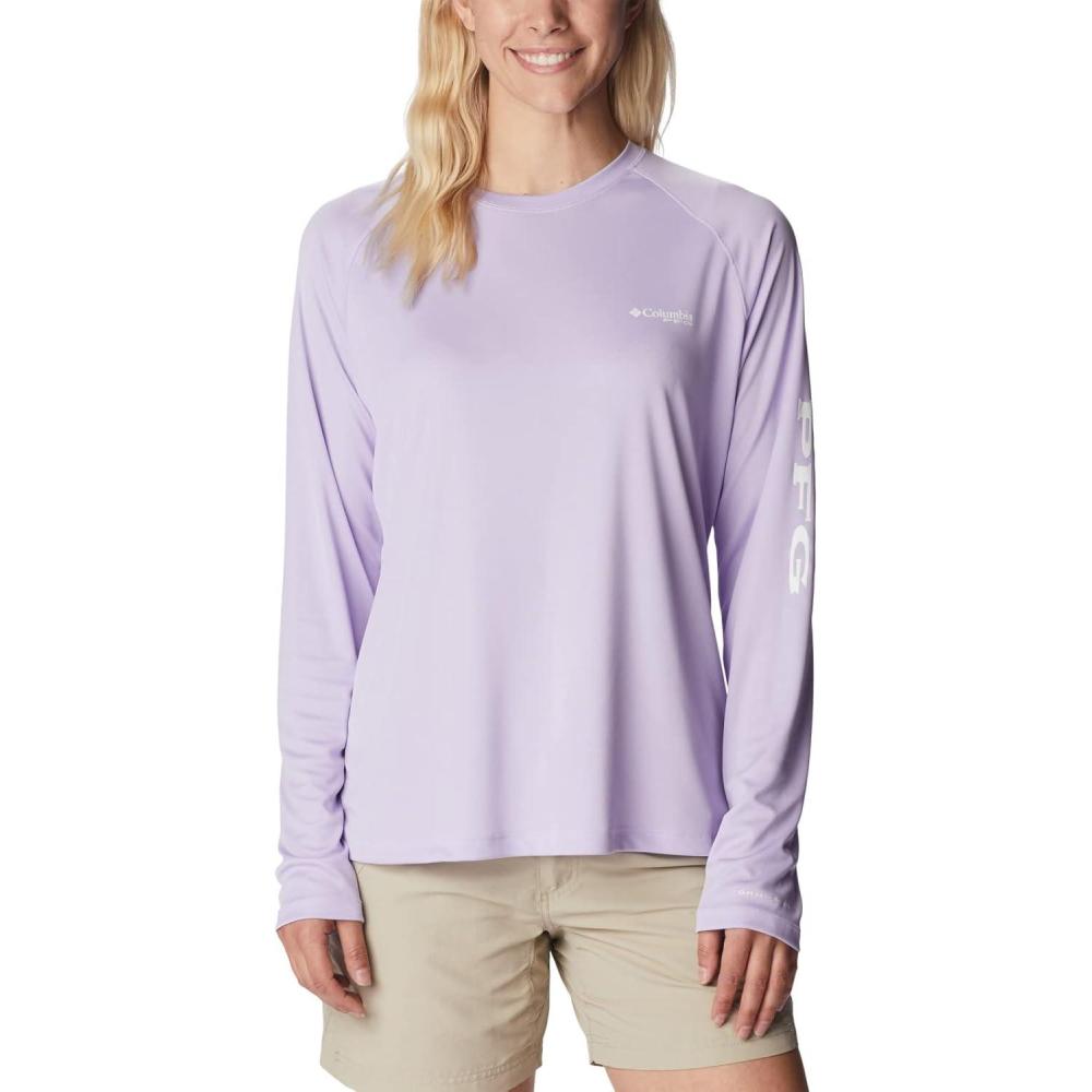 imageColumbia Womens Tidal Tee II Long Sleeve HoodieSoft VioletWhite Logo