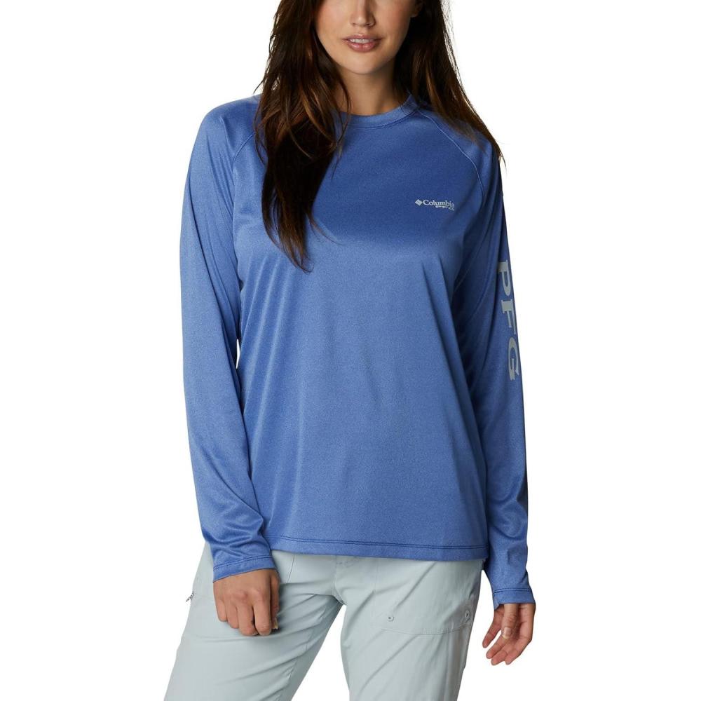imageColumbia Womens Tidal Tee II Long Sleeve HoodieTanzanite HeatherCirrus Grey