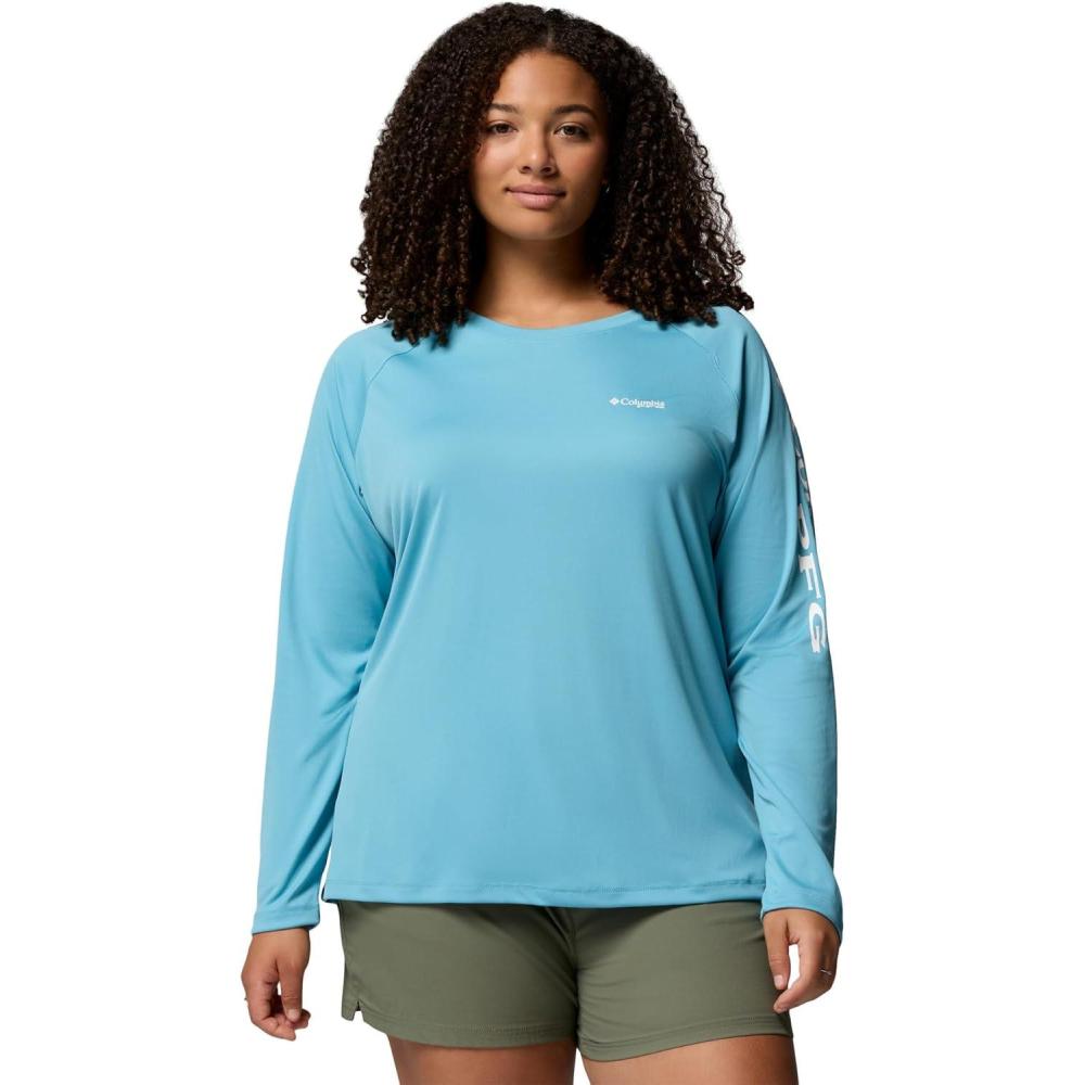 imageColumbia Womens Tidal Tee II Long Sleeve HoodieVintage BlueWhite Logo