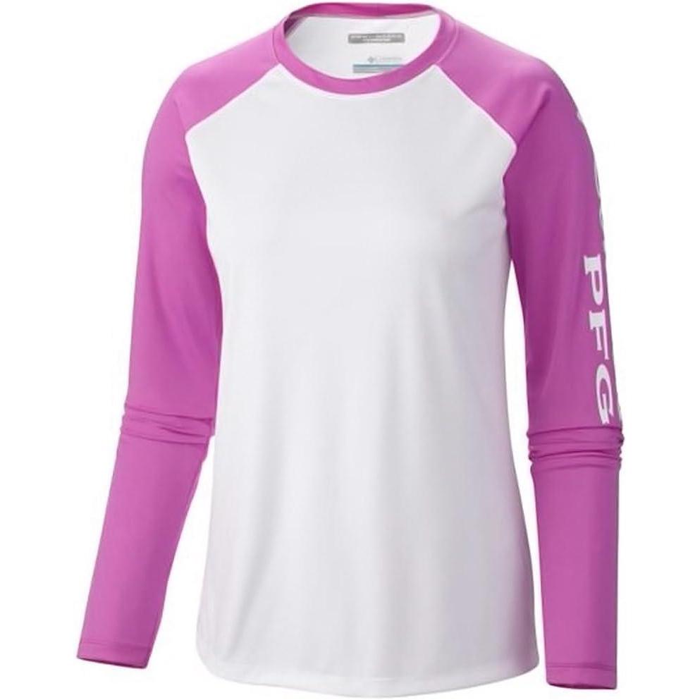 imageColumbia Womens Tidal Tee II Long Sleeve HoodieWhiteFoxglove