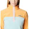 Columbia Womens Benton Springs Half Snap II Pull Over Fleece Jacket, Dark Stone/Canoe/Vintage Blue, 3X(Aqua Haze/Sunset Peach/Dusty Pink)