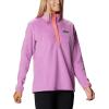 Columbia Womens Benton Springs Half Snap II Pull Over Fleece Jacket, Dark Stone/Canoe/Vintage Blue, 3X(Blossom Pink/Salmon)