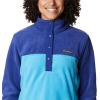 Columbia Womens Benton Springs Half Snap II Pull Over Fleece Jacket, Dark Stone/Canoe/Vintage Blue, 3X(Blue Chill/Dark Sapphire)