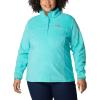 Columbia Womens Benton Springs Half Snap II Pull Over Fleece Jacket, Dark Stone/Canoe/Vintage Blue, 3X(Bright Aqua)