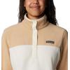 Columbia Womens Benton Springs Half Snap II Pull Over Fleece Jacket, Dark Stone/Canoe/Vintage Blue, 3X(Chalk/Canoe)