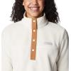 Columbia Womens Benton Springs Half Snap II Pull Over Fleece Jacket, Dark Stone/Canoe/Vintage Blue, 3X(Chalk/Chalk/Camel Brown)