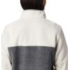 Columbia Womens Benton Springs Half Snap II Pull Over Fleece Jacket, Dark Stone/Canoe/Vintage Blue, 3X(City Grey Heather/Chalk)