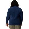 Columbia Womens Benton Springs Half Snap II Pull Over Fleece Jacket, Dark Stone/Canoe/Vintage Blue, 3X(Collegiate Navy)