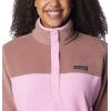Columbia Womens Benton Springs Half Snap II Pull Over Fleece Jacket, Dark Stone/Canoe/Vintage Blue, 3X(Cosmos/Fig)