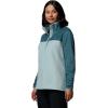 Columbia Womens Benton Springs Half Snap II Pull Over Fleece Jacket, Dark Stone/Canoe/Vintage Blue, 3X(Crushed Blue/Everblue)
