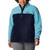 Columbia Womens Benton Springs Half Snap II Pull Over Fleece Jacket, Dark Stone/Canoe/Vintage Blue, 3X(Dark Nocturnal/Sea Wave)