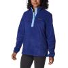 Columbia Womens Benton Springs Half Snap II Pull Over Fleece Jacket, Dark Stone/Canoe/Vintage Blue, 3X(Dark Sapphire/Vista Blue)