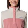 Columbia Womens Benton Springs Half Snap II Pull Over Fleece Jacket, Dark Stone/Canoe/Vintage Blue, 3X(Dark Stone/Pink Agave)