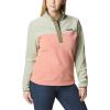 Columbia Womens Benton Springs Half Snap II Pull Over Fleece Jacket, Dark Stone/Canoe/Vintage Blue, 3X(Faded Peach/Safari/Stone Green)