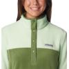 Columbia Womens Benton Springs Half Snap II Pull Over Fleece Jacket, Dark Stone/Canoe/Vintage Blue, 3X(Green)