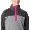 Columbia Womens Benton Springs Half Snap II Pull Over Fleece Jacket, Dark Stone/Canoe/Vintage Blue, 3X(Light Grey Heather/Shark)